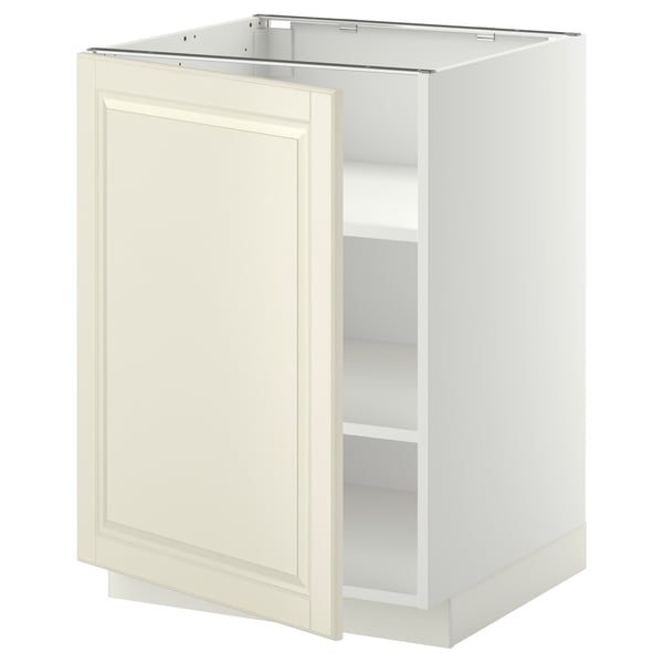 METOD - METOD Base cabinet with shelves, white/Bodbyn off-white, 60x60 cm