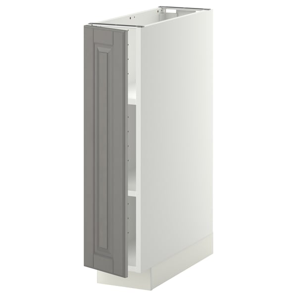 METOD - METOD Base cabinet with shelves, white/Bodbyn grey, 20x60 cm