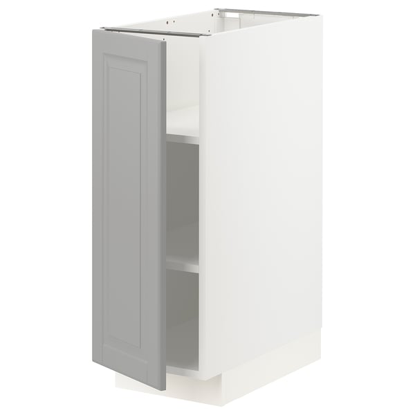 METOD - METOD Base cabinet with shelves, white/Bodbyn grey, 30x60 cm