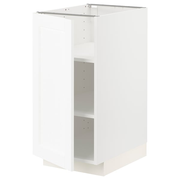 METOD base cabinet with shelves, white Enköping/white wood effect, 40x60 cm