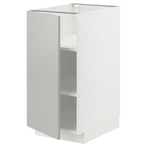 METOD base cabinet with shelves, white/Havstorp light grey, 40x60 cm