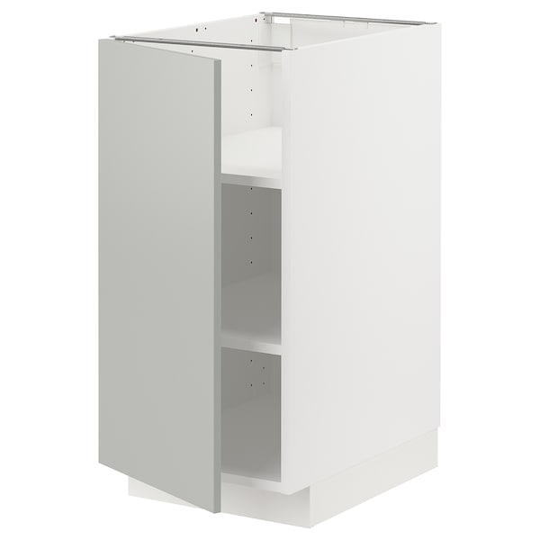 METOD - Base cabinet with shelves, white/Havstorp light grey, 40x60 cm