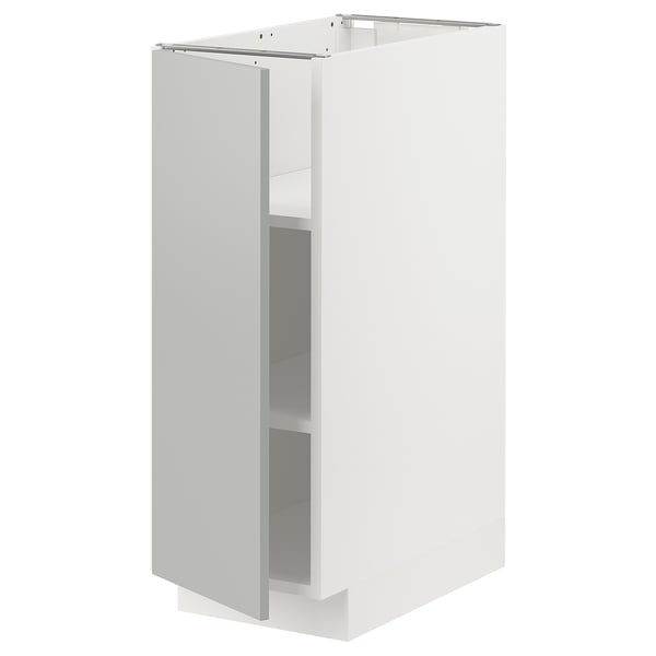METOD base cabinet with shelves, white/Havstorp light grey, 30x60 cm