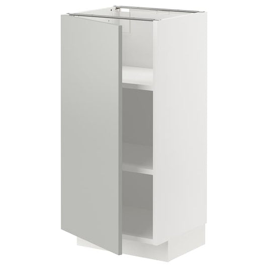 Ikea METOD - Base cabinet with shelves, white/Havstorp light grey, 40x37 cm