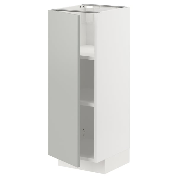 METOD - METOD Base cabinet with shelves, white/Havstorp light grey, 30x37 cm