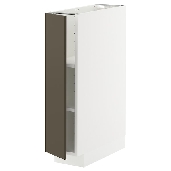 METOD - Base cabinet with shelves, white/Havstorp brown-beige, 20x60 cm