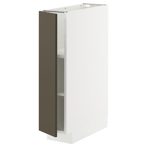METOD base cabinet with shelves, white/Havstorp brown-beige, 20x60 cm