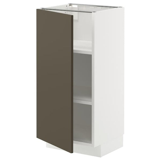 Ikea METOD - Base cabinet with shelves, white/Havstorp brown-beige, 40x37 cm