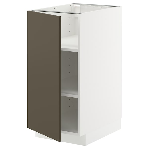 METOD - Base cabinet with shelves, white/Havstorp brown-beige, 40x60 cm