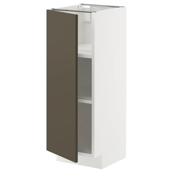 METOD - METOD Base cabinet with shelves, white/Havstorp brown-beige, 30x37 cm