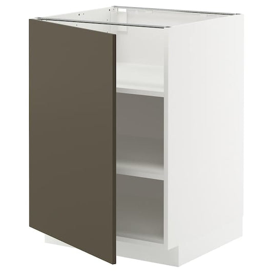 Ikea METOD - Base cabinet with shelves, white/Havstorp brown-beige, 60x60 cm