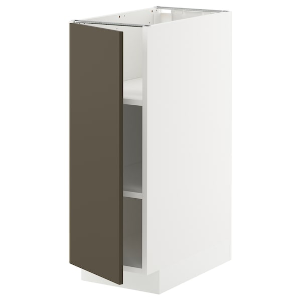 METOD - Base cabinet with shelves, white/Havstorp brown-beige, 30x60 cm