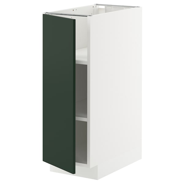 METOD - Base cabinet with shelves, white/Havstorp deep green, 30x60 cm