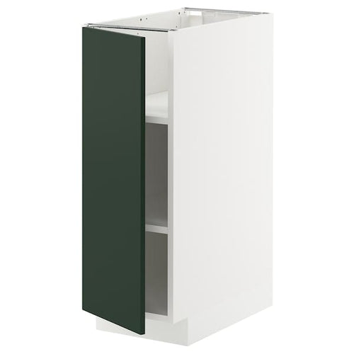 METOD base cabinet with shelves, white/Havstorp deep green, 30x60 cm