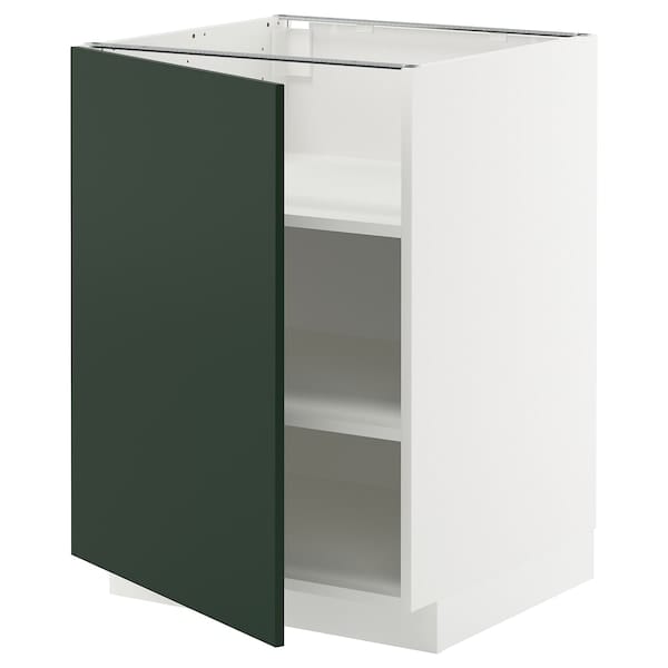 Ikea METOD - Base cabinet with shelves, white/Havstorp deep green, 60x60 cm