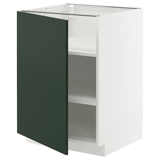 Ikea METOD - Base cabinet with shelves, white/Havstorp deep green, 60x60 cm