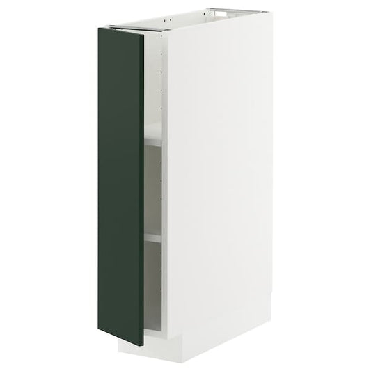 Ikea METOD - Base cabinet with shelves, white/Havstorp deep green, 20x60 cm