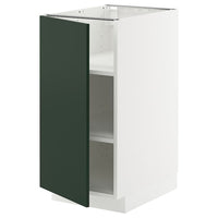 METOD - Base cabinet with shelves, white/Havstorp deep green,40x60 cm