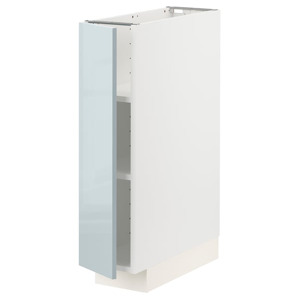 METOD - METOD Base cabinet with shelves, white/Kallarp light grey-blue, 20x60 cm