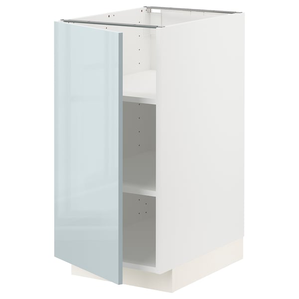 METOD - METOD Base cabinet with shelves, white/Kallarp light grey-blue, 40x60 cm