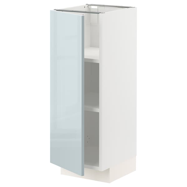 METOD - Base cabinet with shelves, white/Kallarp light grey-blue, 30x37 cm