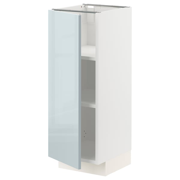 METOD - METOD Base cabinet with shelves, white/Kallarp light grey-blue, 30x37 cm
