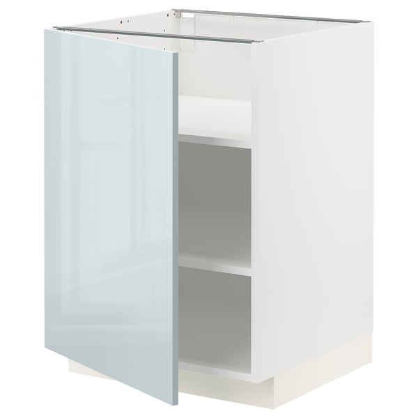 METOD - METOD Base cabinet with shelves, white/Kallarp light grey-blue, 60x60 cm