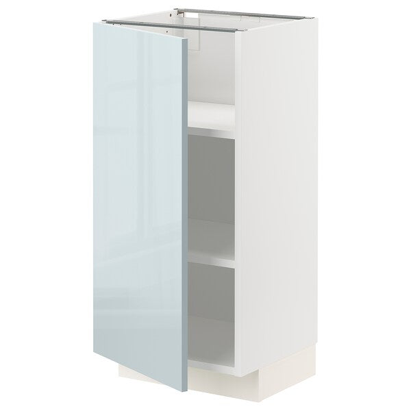 METOD - Base cabinet with shelves, white/Kallarp light grey-blue, 40x37 cm