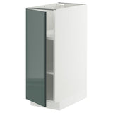 METOD base cabinet with shelves, white/Kallarp high-gloss dark grey-green, 30x60 cm