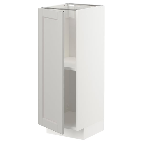 METOD - METOD Base cabinet with shelves, white/Lerhyttan light grey, 30x37 cm