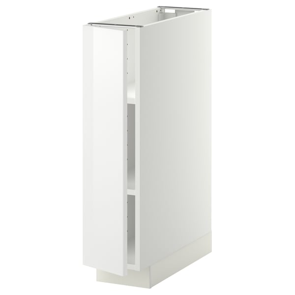 METOD base cabinet with shelves, white/Ringhult white, 20x60 cm