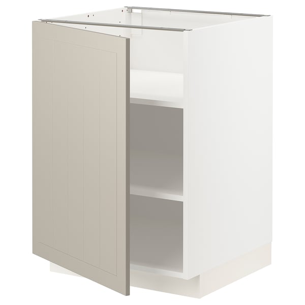 METOD - METOD Base cabinet with shelves, white/Stensund beige, 60x60 cm