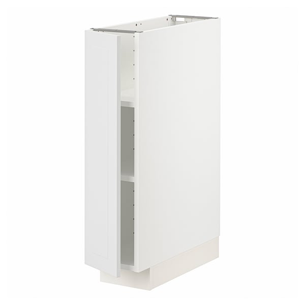 METOD base cabinet with shelves, white/Stensund white, 20x60 cm
