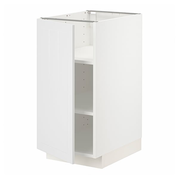 METOD base cabinet with shelves, white/Stensund white, 40x60 cm