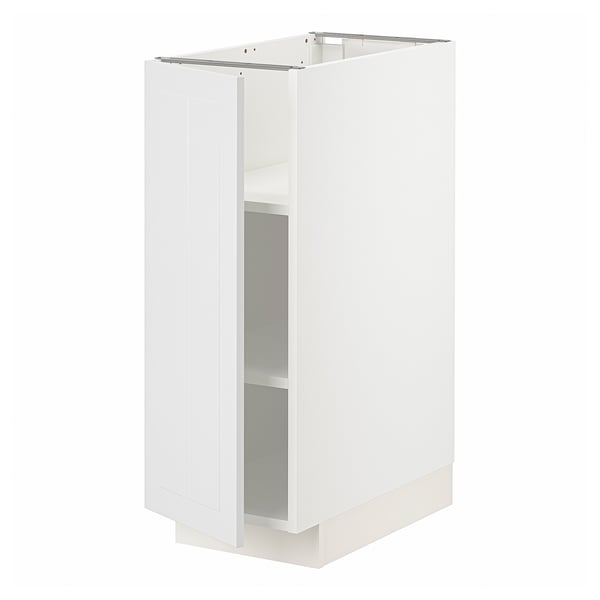 METOD base cabinet with shelves, white/Stensund white, 30x60 cm