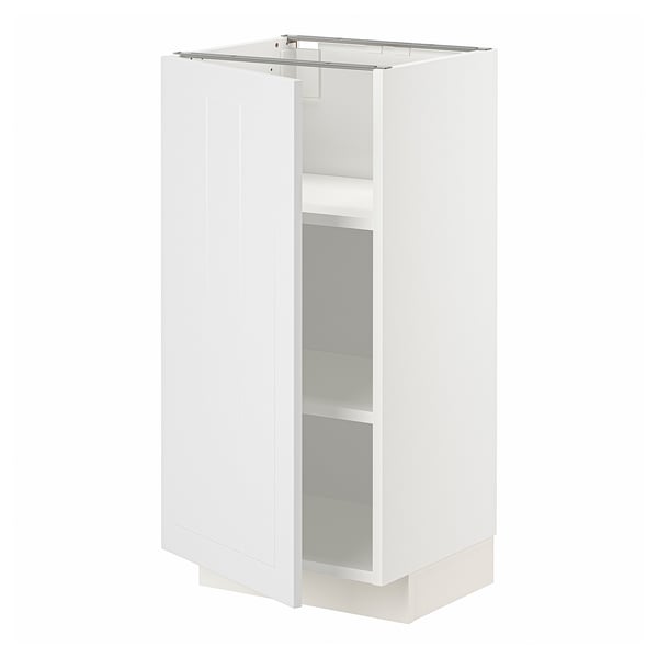 METOD base cabinet with shelves, white/Stensund white, 40x37 cm