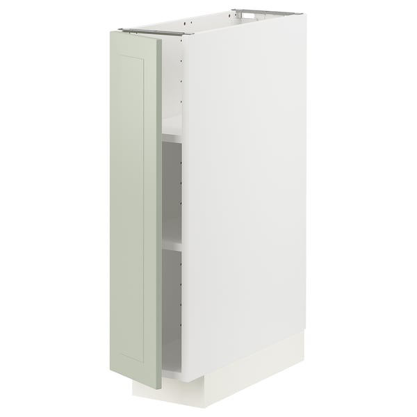 METOD - METOD Base cabinet with shelves, white/Stensund light green, 20x60 cm