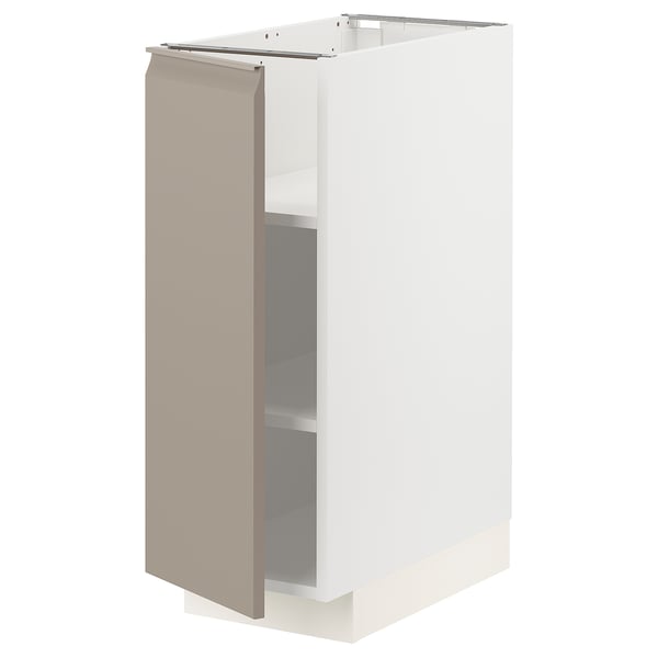METOD - METOD Base cabinet with shelves, white/Upplöv matt dark beige, 30x60 cm