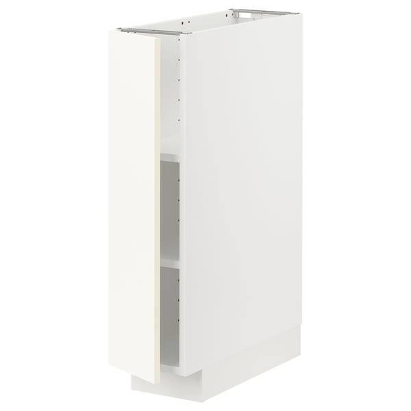 METOD base cabinet with shelves, white/Vallstena white, 20x60 cm