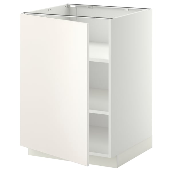 METOD base cabinet with shelves, white/Veddinge white, 60x60 cm