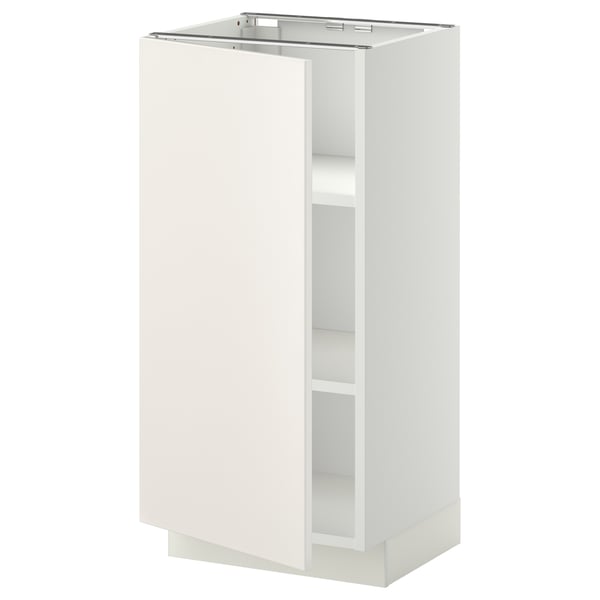 METOD base cabinet with shelves, white/Veddinge white, 40x37 cm