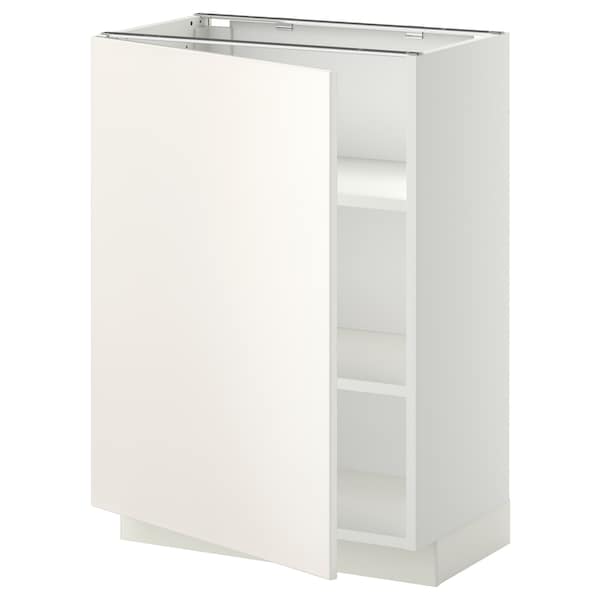 METOD - Base cabinet with shelves, white/Veddinge white, 60x37 cm