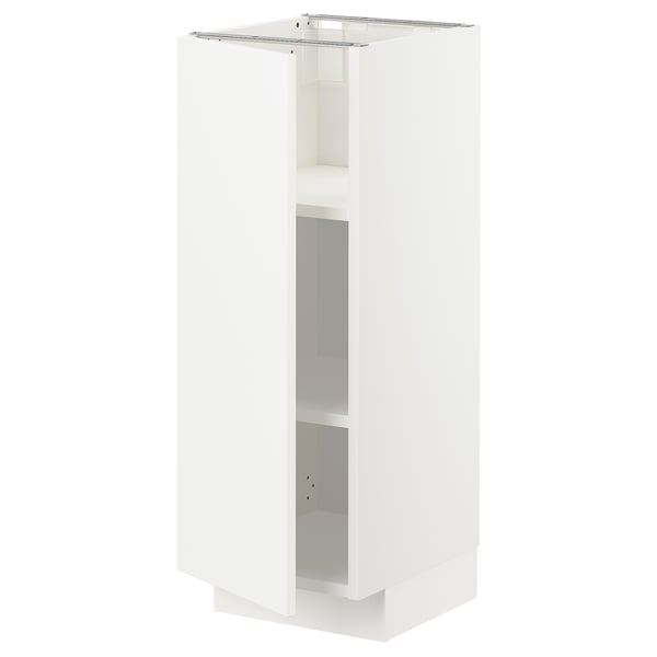 METOD base cabinet with shelves, white/Veddinge white, 30x37 cm