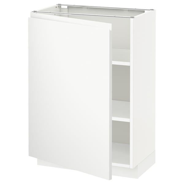 METOD - METOD Base cabinet with shelves, white/Voxtorp matt white, 60x37 cm