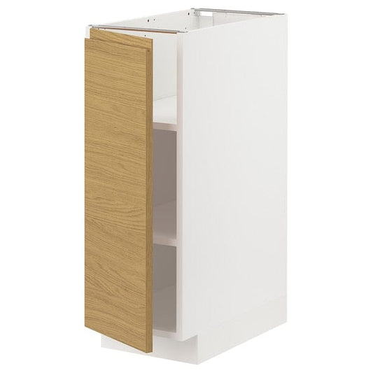 Ikea METOD - Base cabinet with shelves, white/Voxtorp oak effect, 30x60 cm