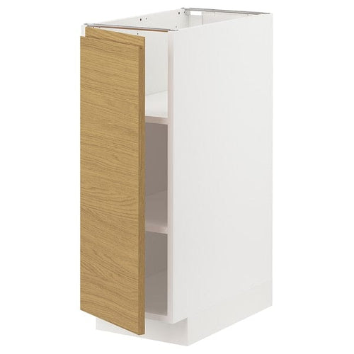 METOD - METOD Base cabinet with shelves, white/Voxtorp oak effect, 30x60 cm