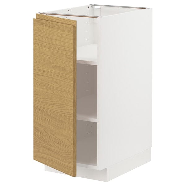 Ikea METOD - Base cabinet with shelves, white/Voxtorp oak effect, 40x60 cm