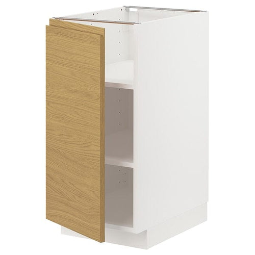 METOD - METOD Base cabinet with shelves, white/Voxtorp oak effect, 40x60 cm