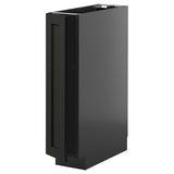 METOD base cabinet with shelves, black-grey/Lerhyttan black stained, 20x60 cm