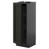 METOD base cabinet with shelves, black-grey/Lerhyttan black stained, 30x37 cm